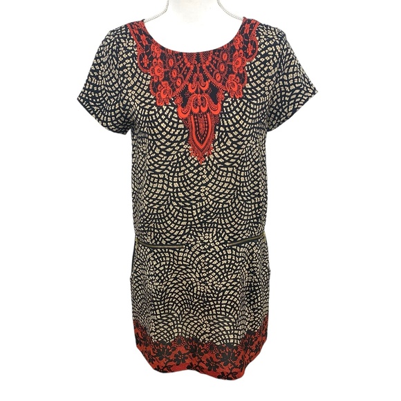 Anthropologie Dresses & Skirts - Anthropologie Kachel Silk Lace Print Shift Mini Dress Sz 2P